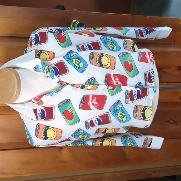 Asosl Tops - ASOSL* WOMAN crop front trendy Pop can blouse with cotton collar and cuff